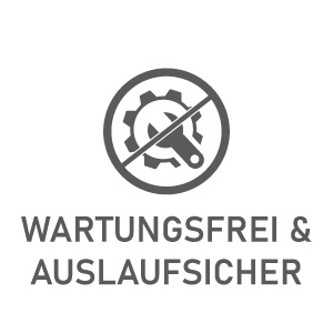 Wartungsfrei und auslaufsicher