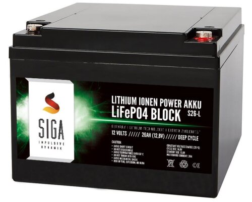 SIGA Lithium Batterie LiFePO4 26Ah 12,8V image