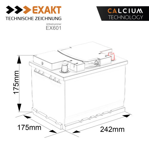 EXAKT Autobatterie 60Ah  12V
