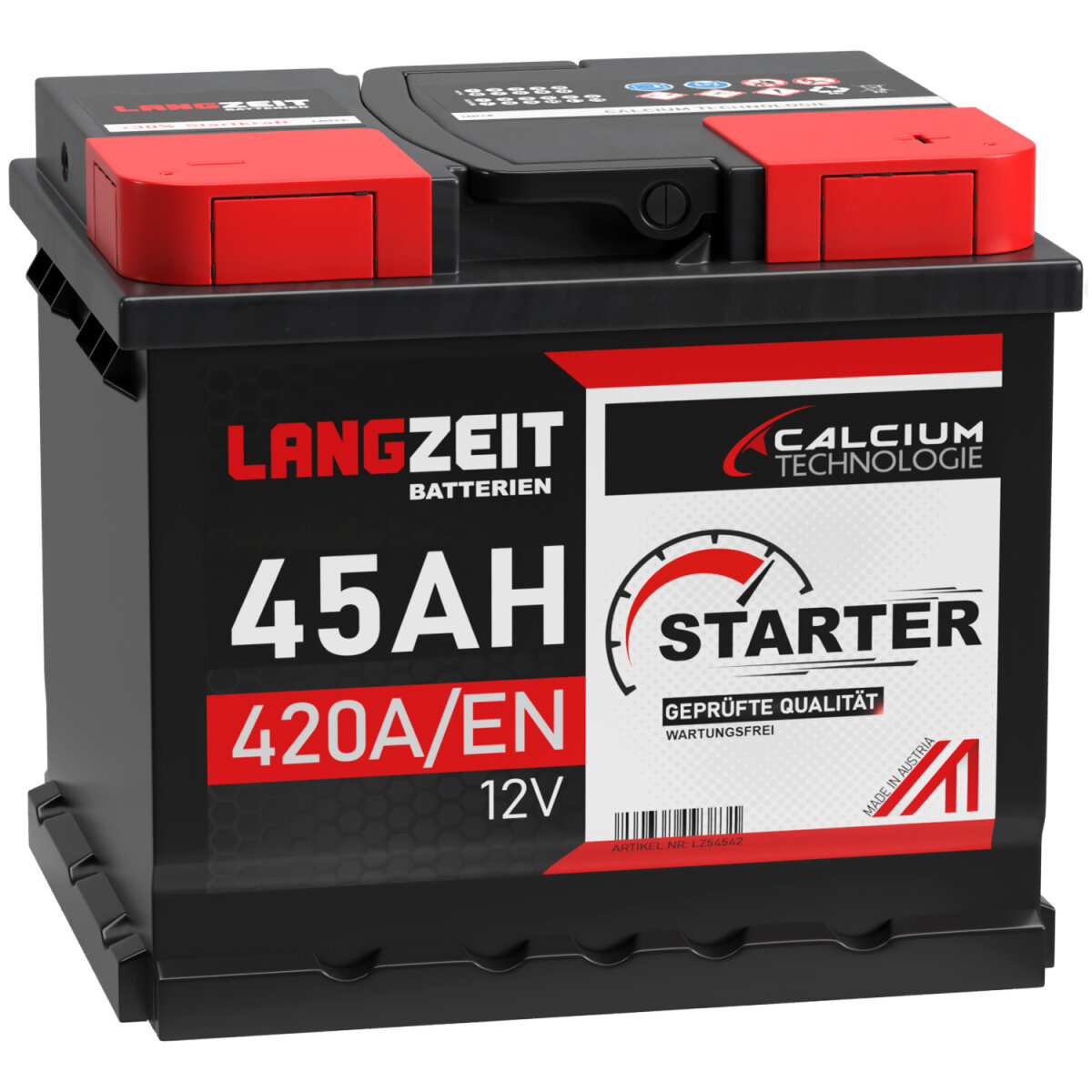 Langzeit Starter Autobatterie 45Ah 12V