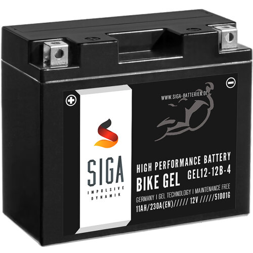 SIGA Bike Gel Motorrad Batterie YT12B-BS 11Ah 12V