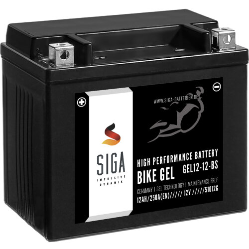 SIGA Bike Gel Motorrad Batterie YTX12-BS 12Ah 12V