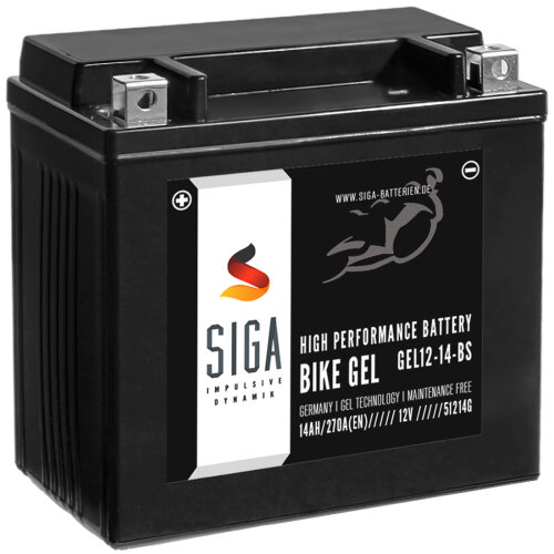 SIGA Bike Gel Motorrad Batterie YTX14-BS 14Ah 12V