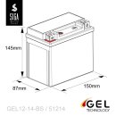 SIGA Bike Gel Motorrad Batterie YTX14-BS 14Ah 12V image