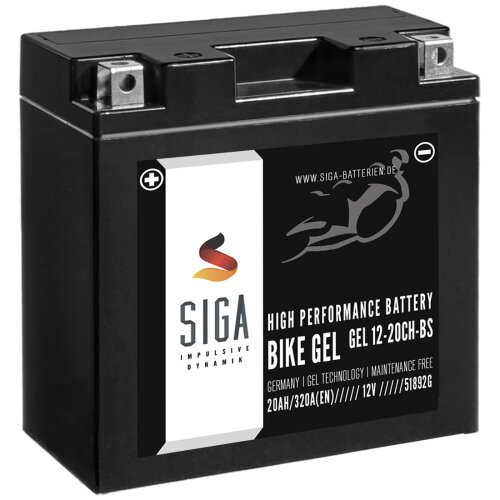 SIGA Bike Gel Motorrad Batterie YTX20CH-BS 20Ah 12V