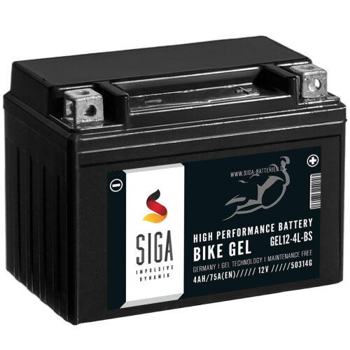 SIGA Bike Gel Motorradbatterie YTX4L-BS 4Ah 12V