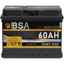 BSA EFB Autobatterie 60Ah 12V