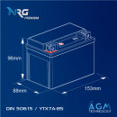 NRG AGM Motorradbatterie YTX7A-BS 7,5Ah 12V