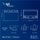 NRG AGM Motorradbatterie YTZ14-S 13Ah 12V