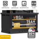 BSA Performance Autobatterie 75Ah 12V