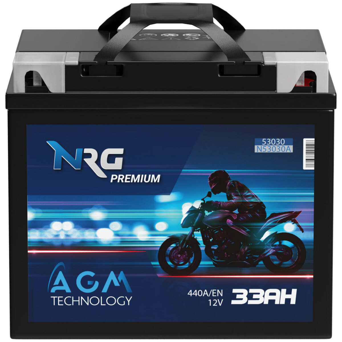 NRG AGM Motorradbatterie Y60-N30L-A 33Ah 12V, 93,90 €