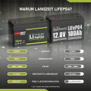 Langzeit LiFePO4 Batterie 100Ah 12V